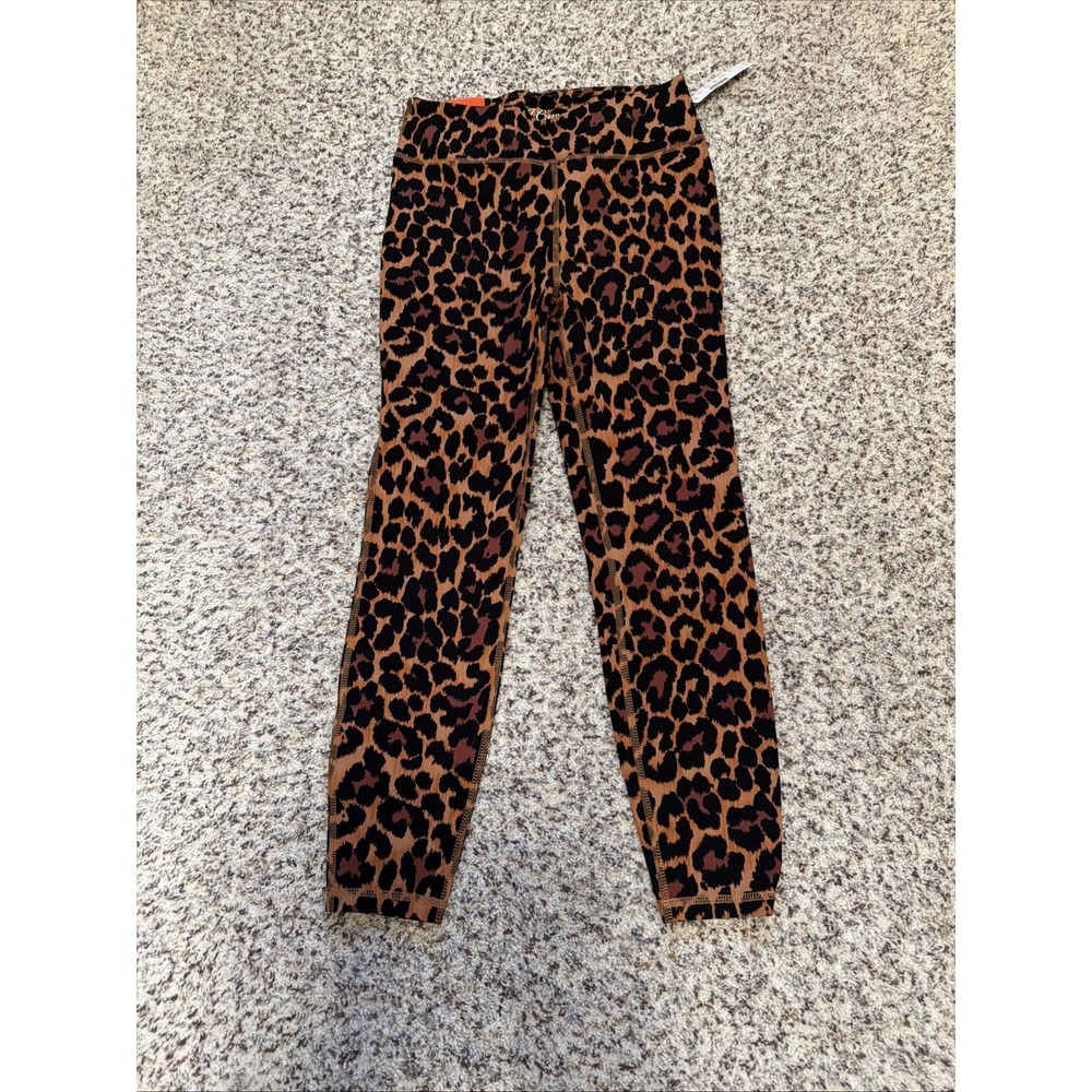 J. Crew Weekend New Leopard Print Brown Black Womens Leggings Sz M Cotton Blend